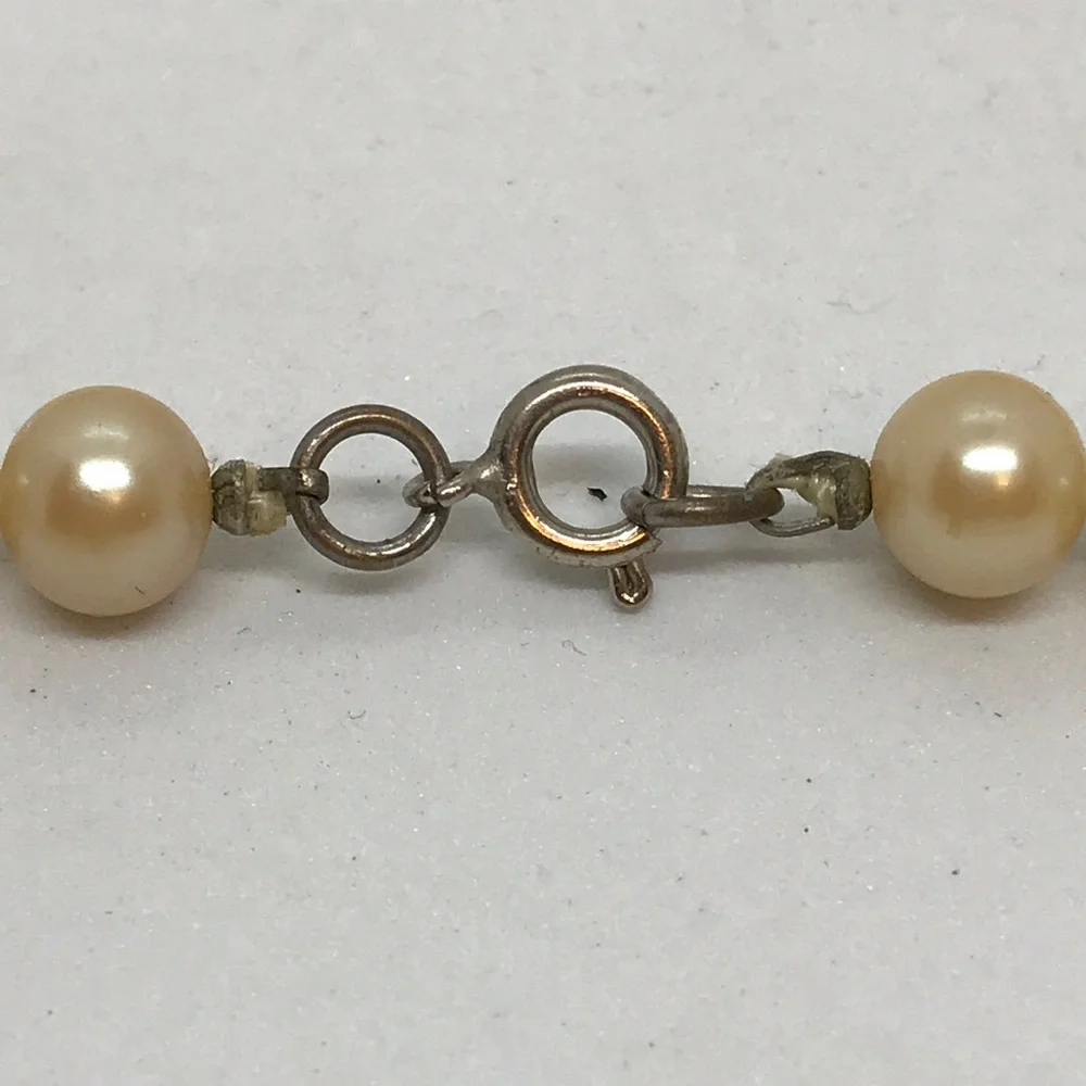 Vintage Long Strand of Faux Pearls Hand Knotted 52” Length - Picture 2 of 3